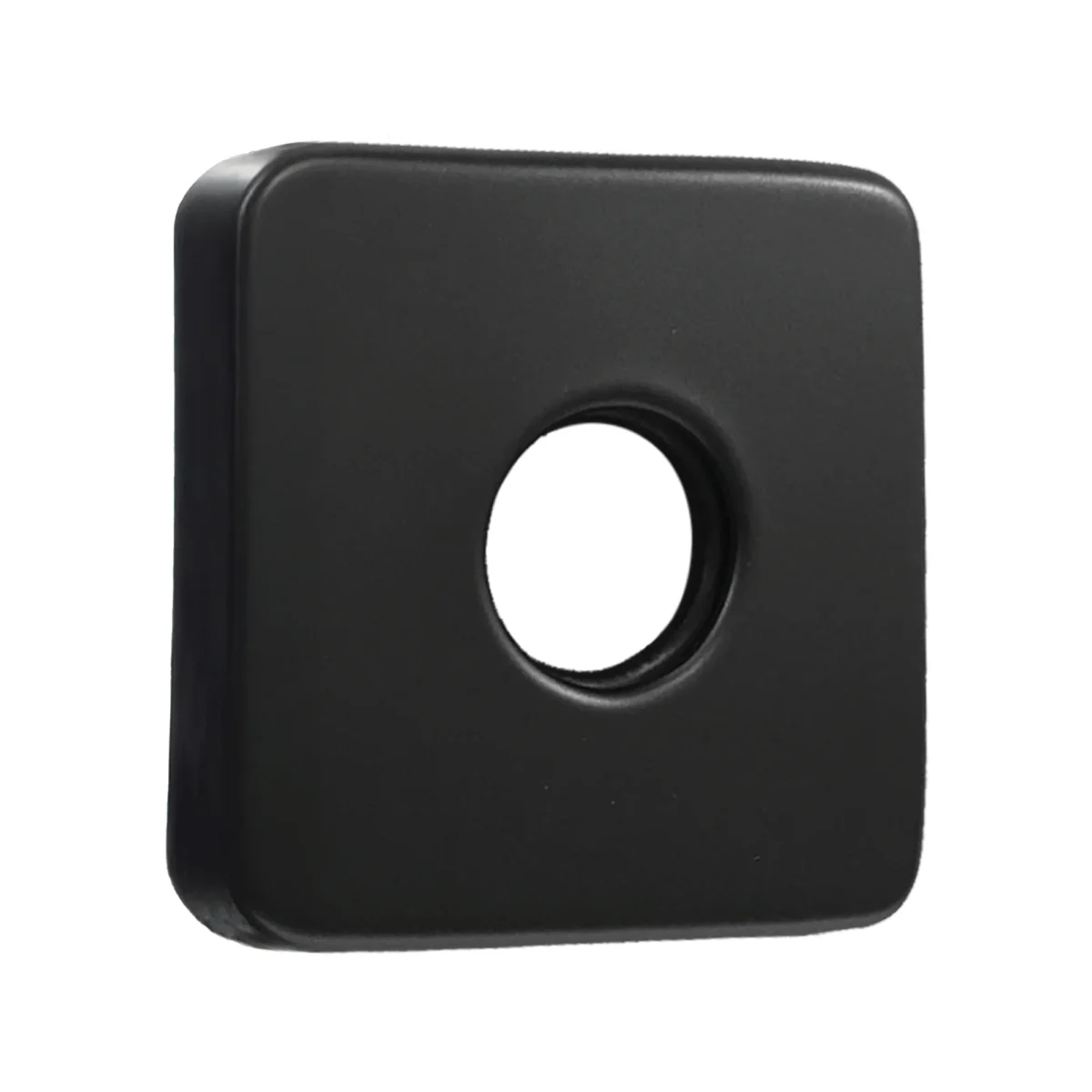 Square flange in a matte black finish, made of stainless steel – 2-11/32 x 2-11/32 x 11/32 in | Collerette carrée au fini noir mat, fabriquée en acier inoxydable – 2-11/32 x 2-11/32 x 11/32 po