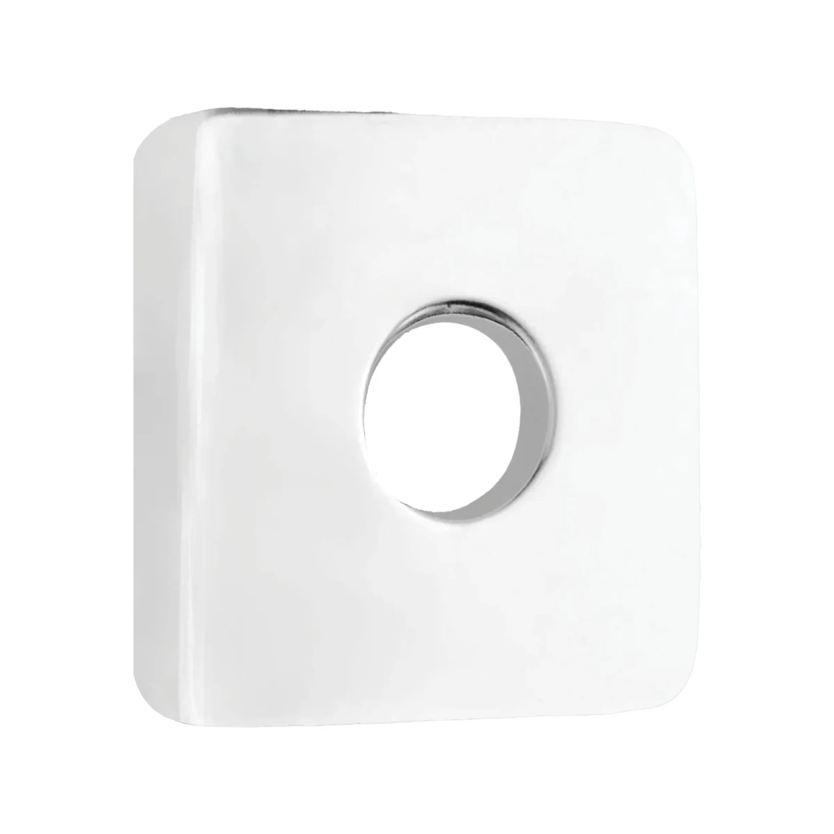 akuaplus Square flange in a chrome finish, made of stainless steel – 2-11/32 x 2-11/32 x 11/32 in | Collerette carrée au fini chrome, fabriquée en acier inoxydable – 2-11/32 x 2-11/32 x 11/32 po