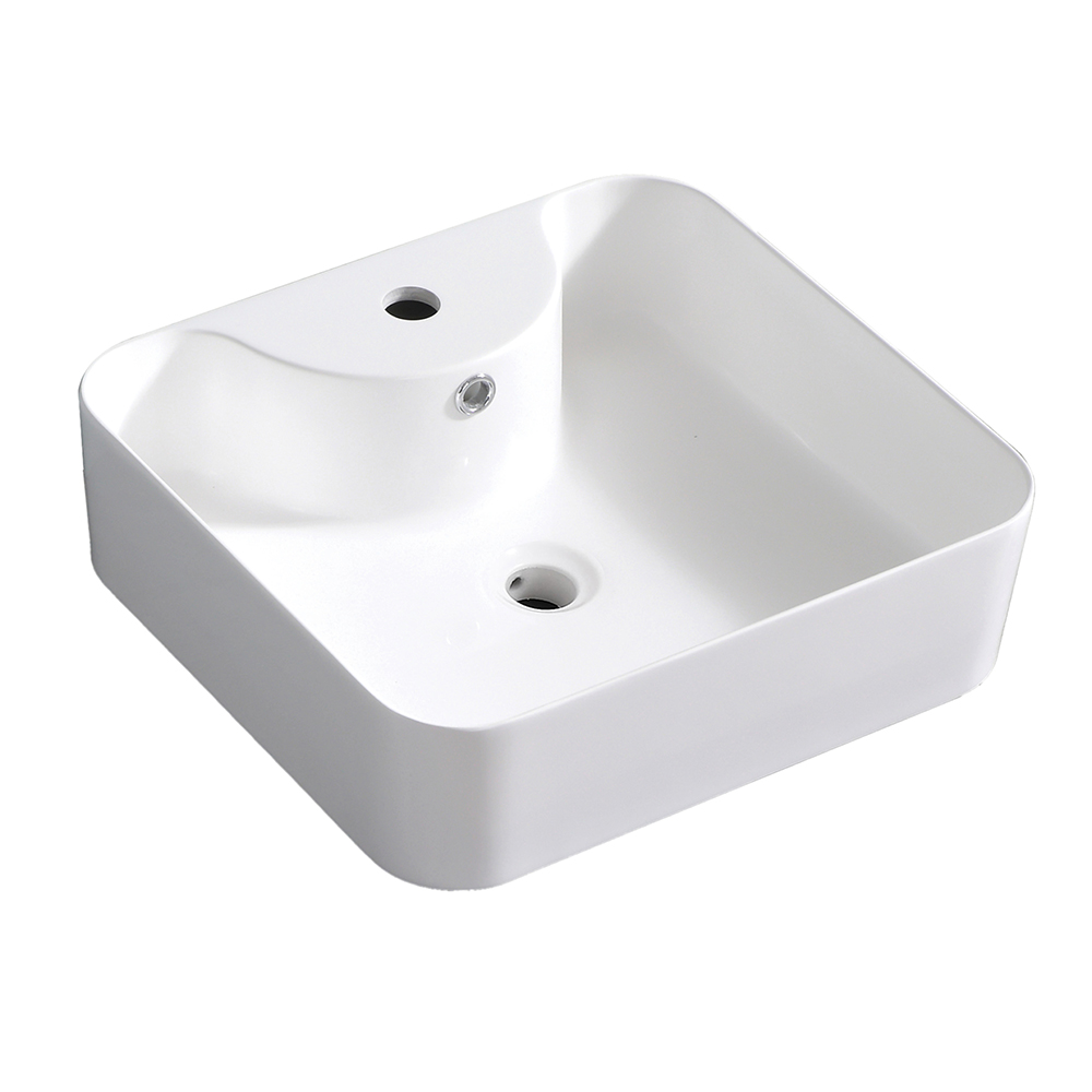Lavabo vasque de comptoir en pierre synthétique ZIRA LAV1248 – Monotrou avec trop-plein