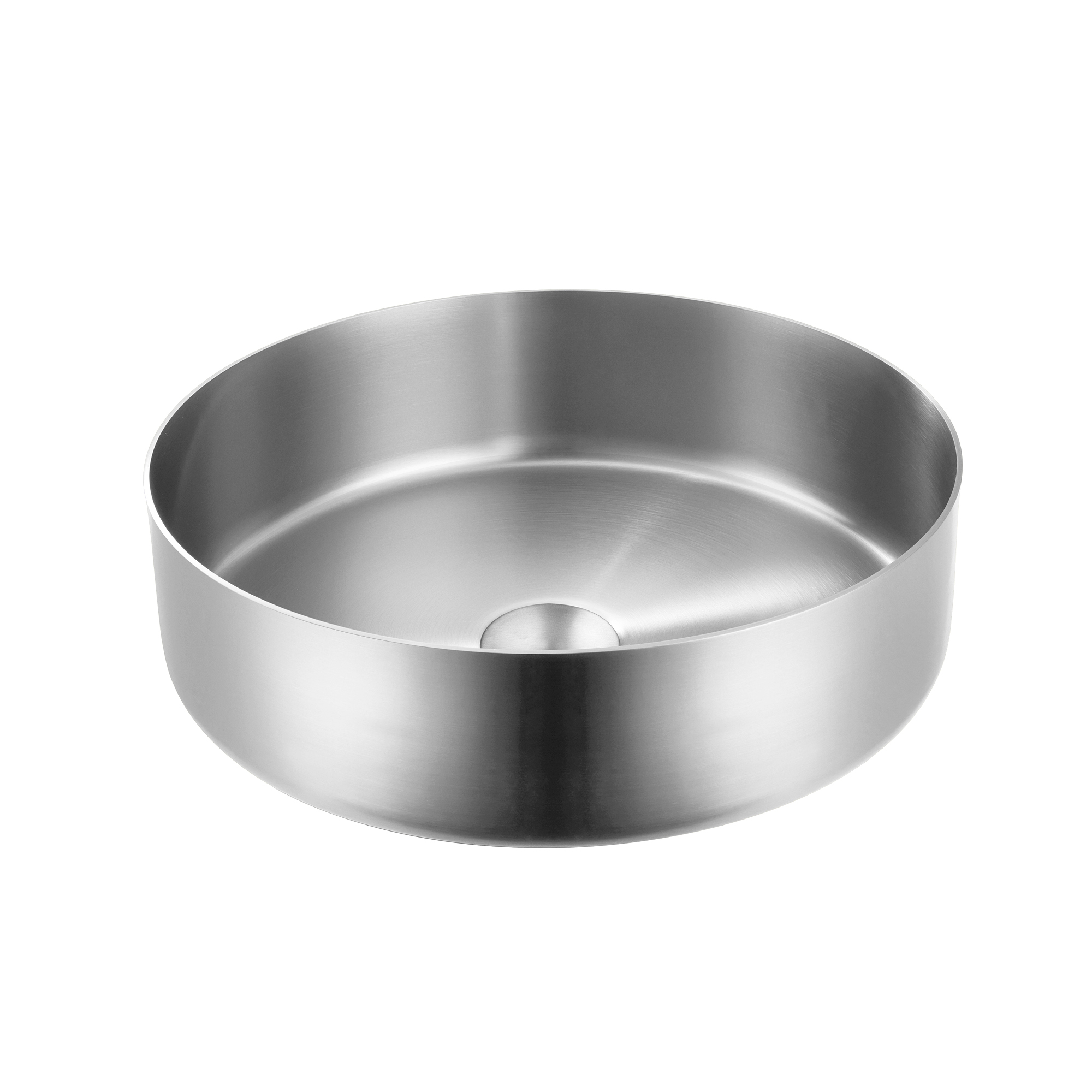 Round Counter-Top Basin 15 3/4" x 4 1/2" made of 304 Stainless Steel by AKUALUX®