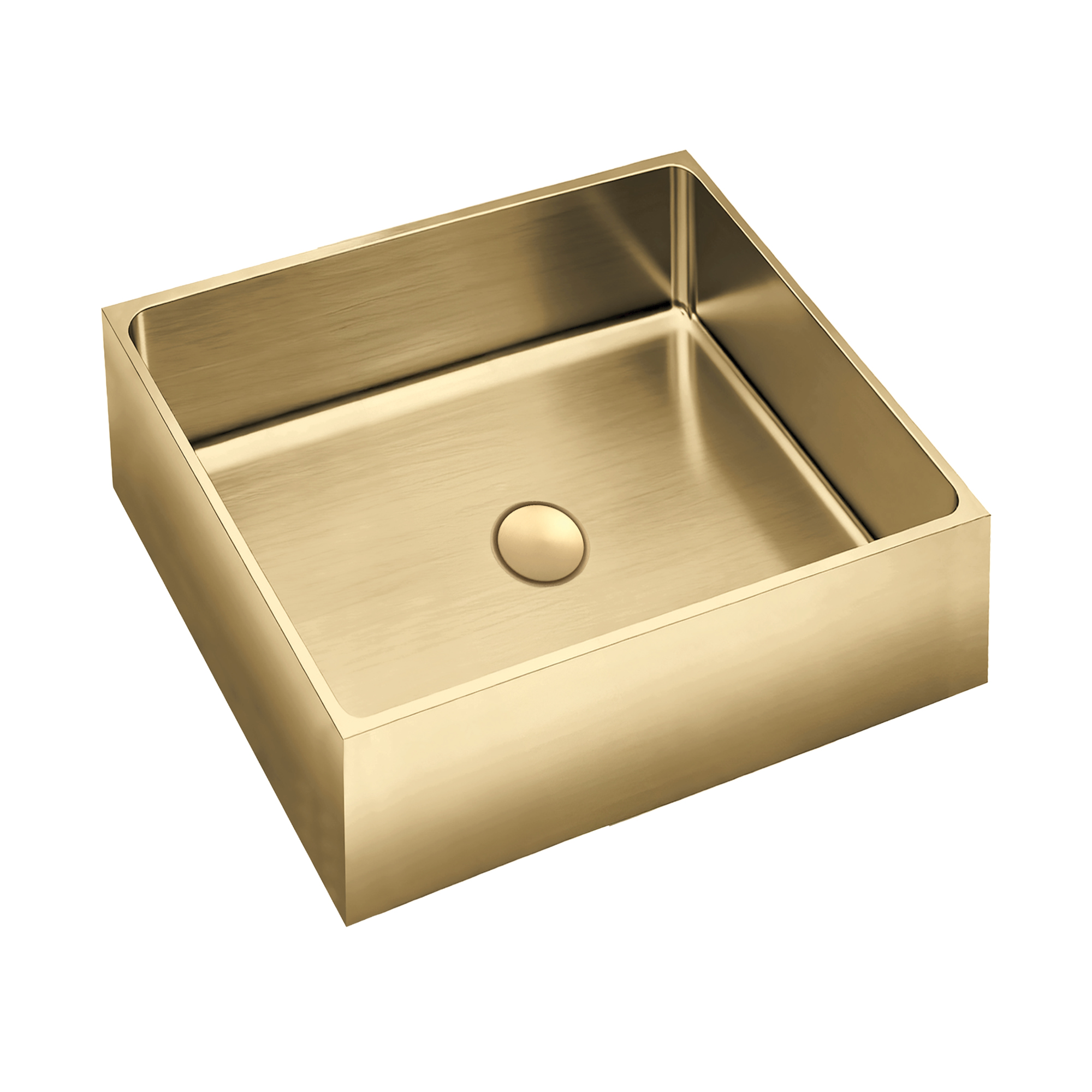 Square Counter-Top Basin 15 7/8" x 15 7/8" x 4 1/2" made of 304 Stainless Steel by AKUALUX®