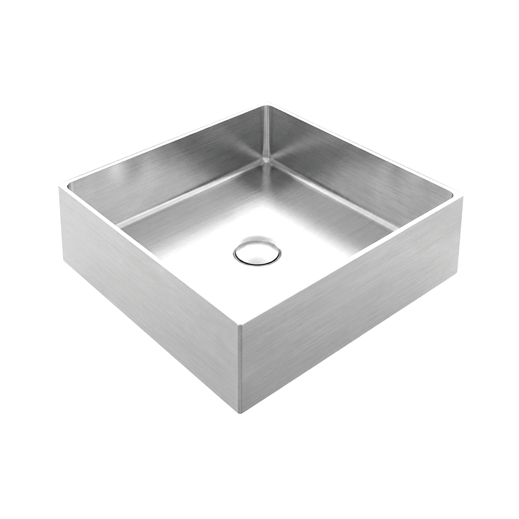 Square Counter-Top Basin 15 7/8" x 15 7/8" x 4 1/2" made of 304 Stainless Steel by AKUALUX®