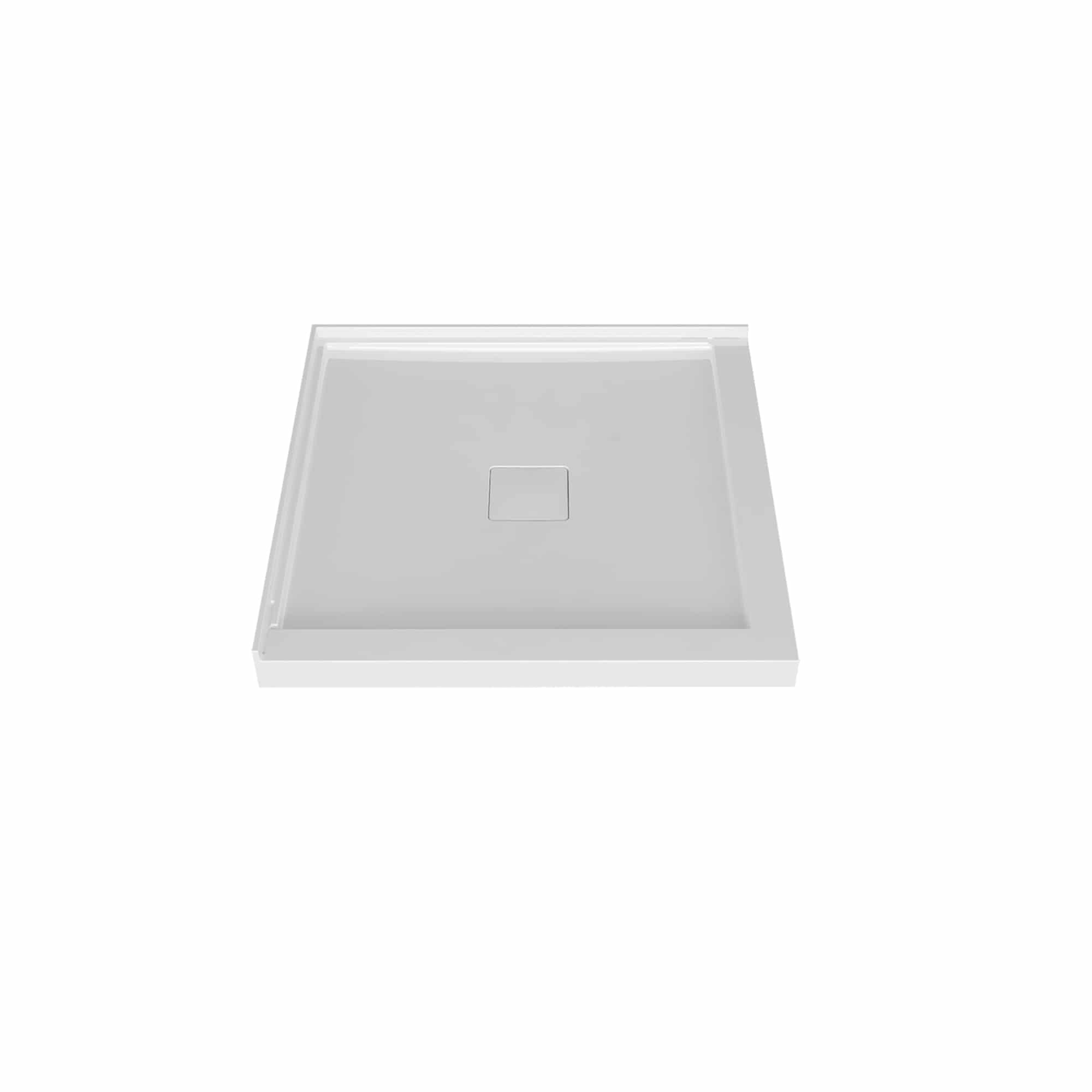 Base de douche en coin, drain centré, mur à droite ou gauche par Zitta