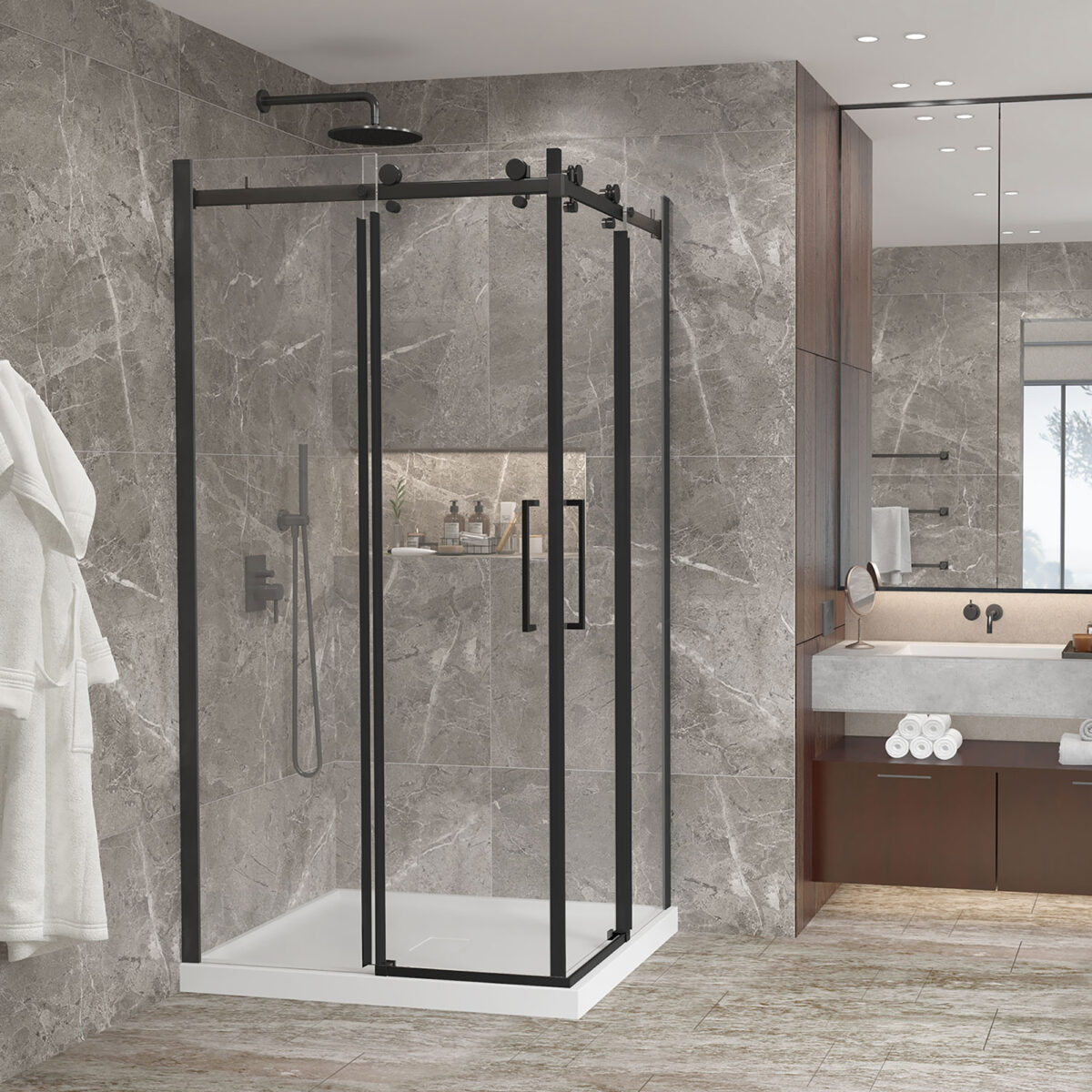BELLINI 2.0 Corner Shower Door, two-way opening by Zitta
