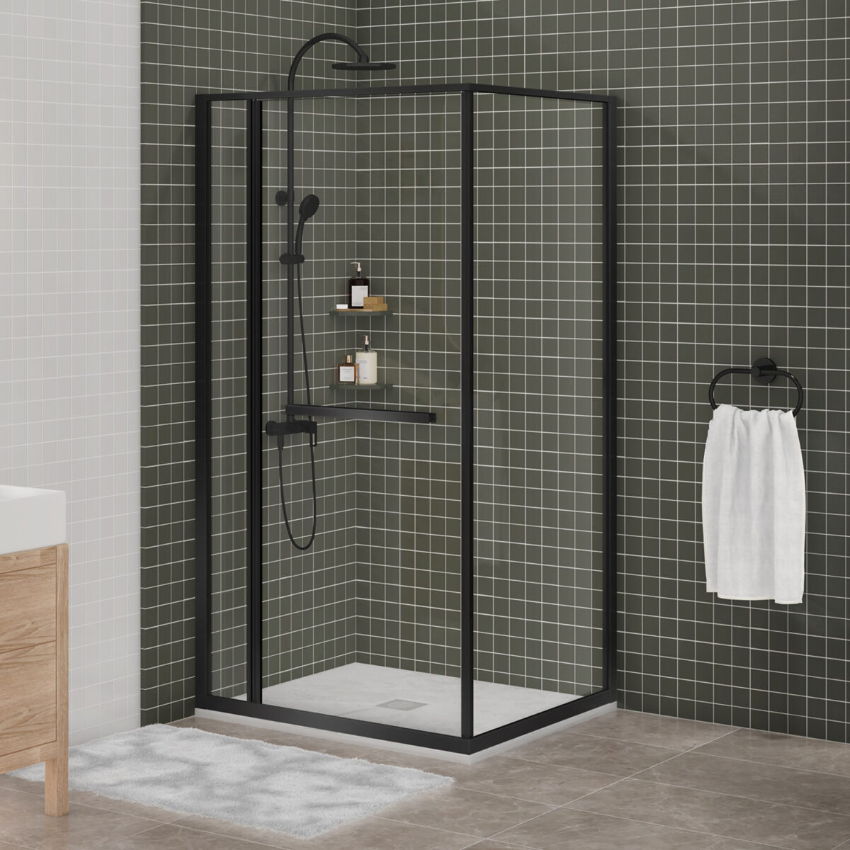 FLEX 2.0 Corner Sliding Shower Door, Off-Centre Right-Hand Door by Zitta