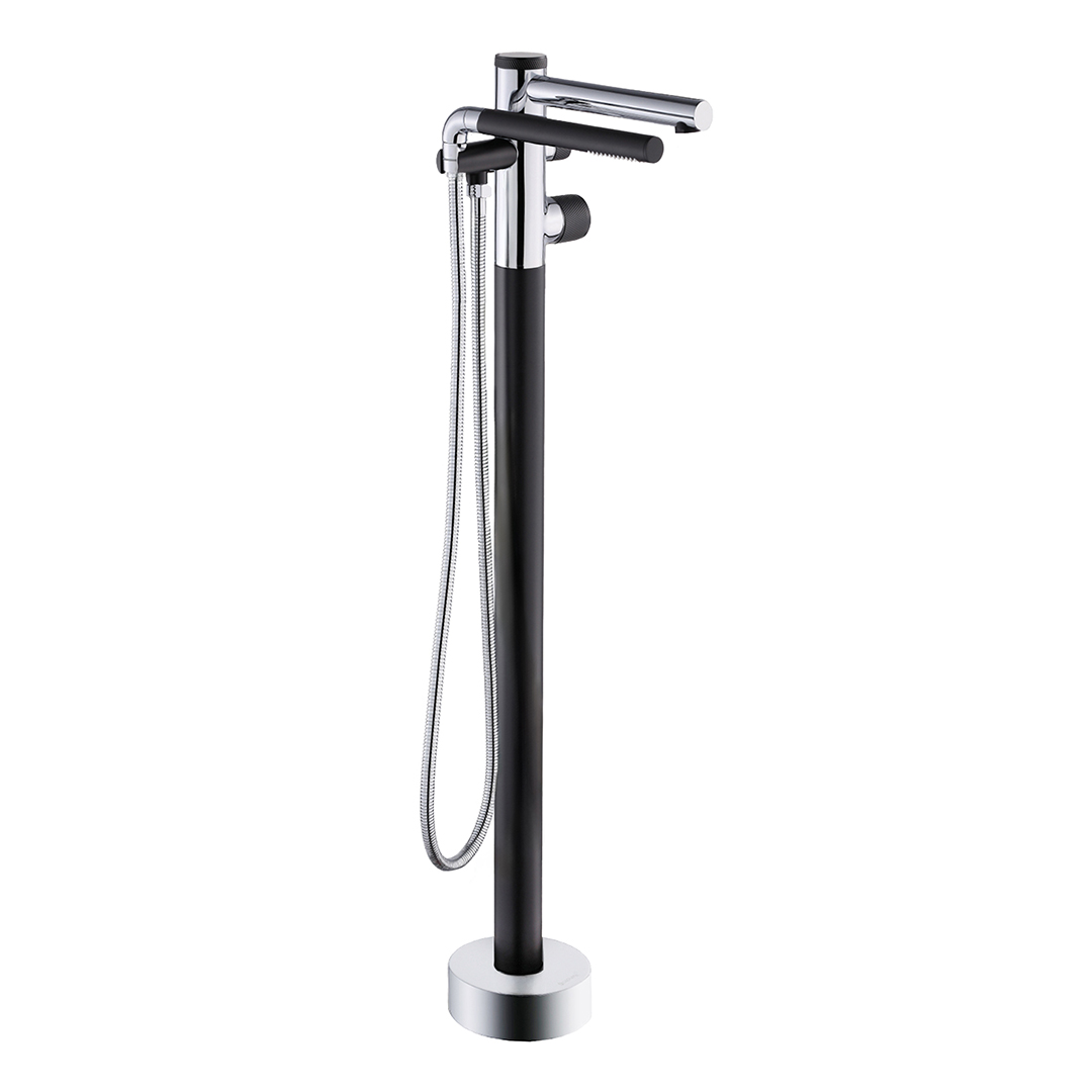 AKUALUX CLAUDIA Robinet de baignoire autoportant bicolore FLSD5126CPBL – chrome et noir mat