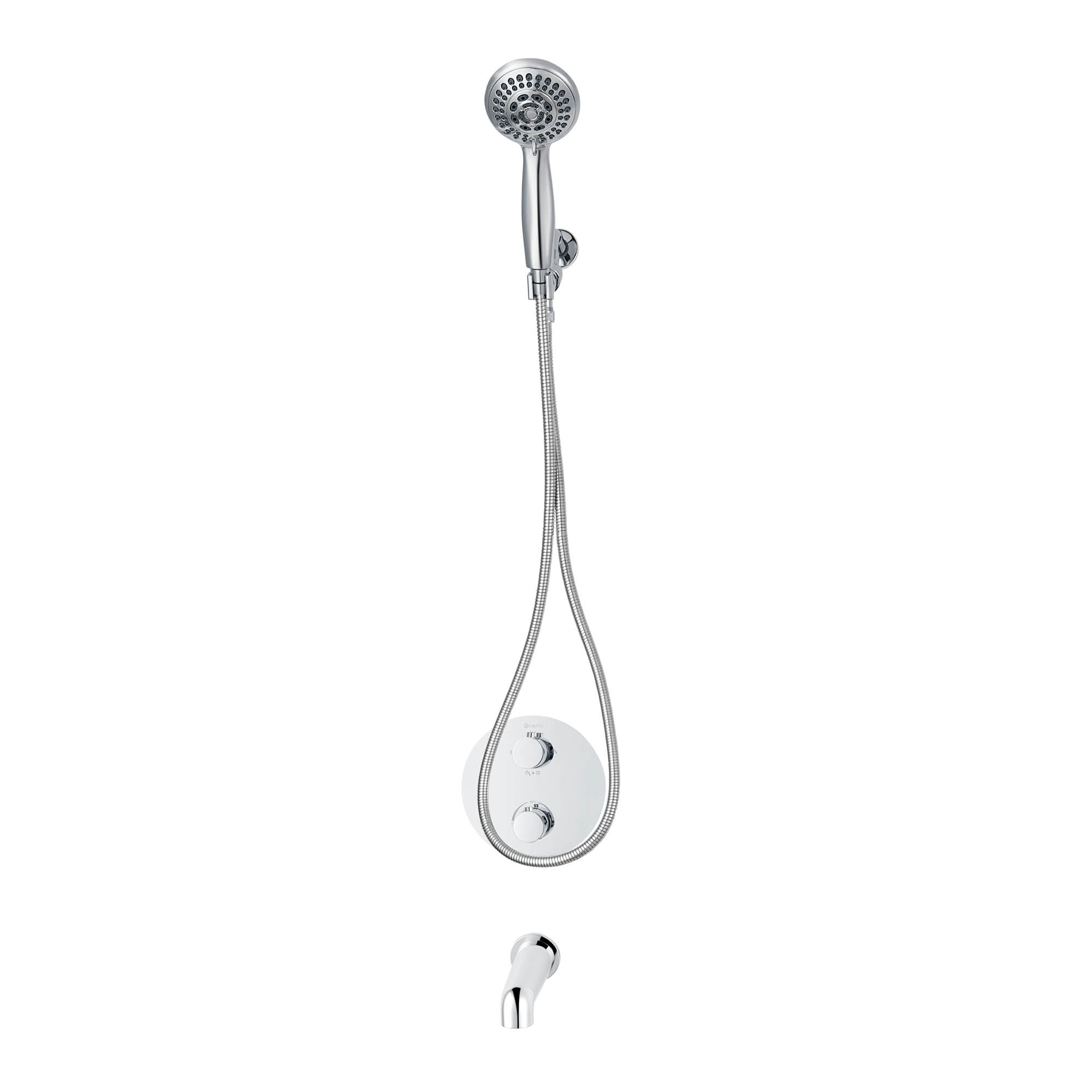 Ensemble bain-douche thermostatique rond à 4 voies avec douchette 5 réglages par akuaplus®