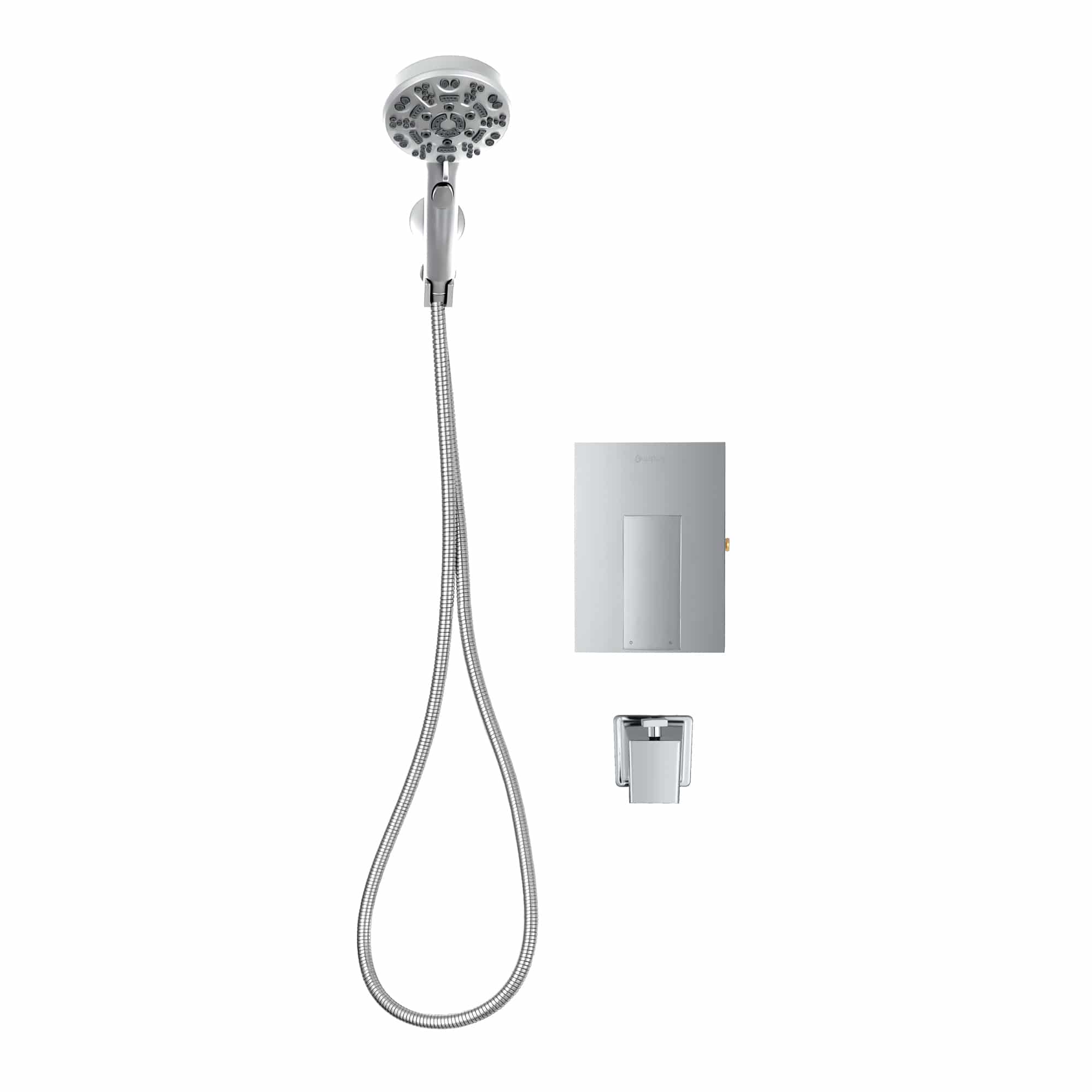 Ensemble bain-douche à pression équilibrée LUNA akuaplus® avec bec de bain et douchette 8 réglages