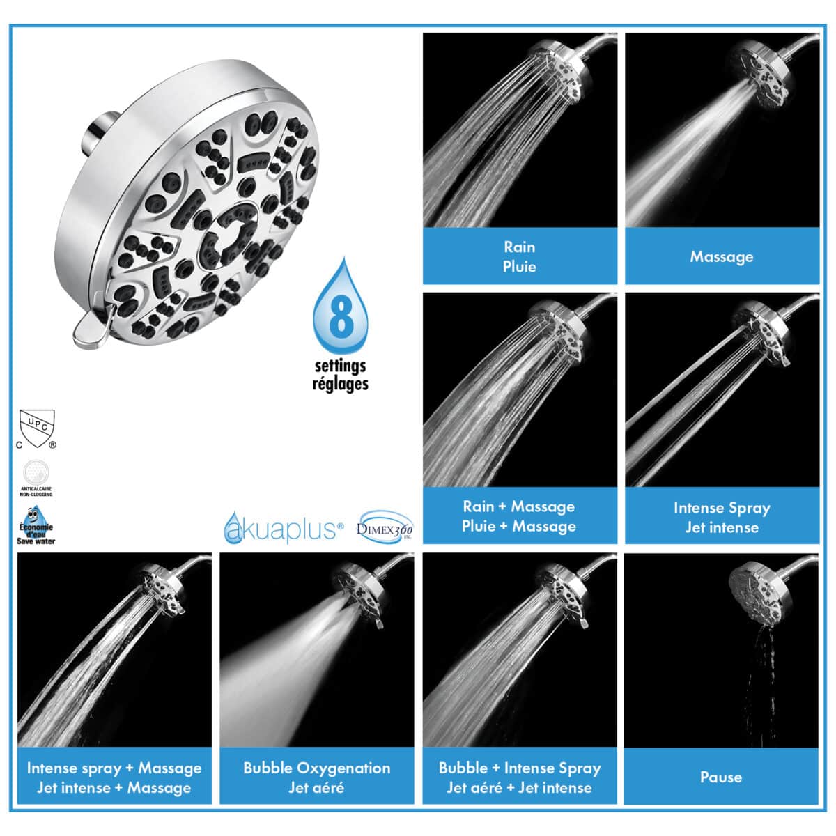 Ensemble de douche à pression équilibrée SHELA akuaplus®