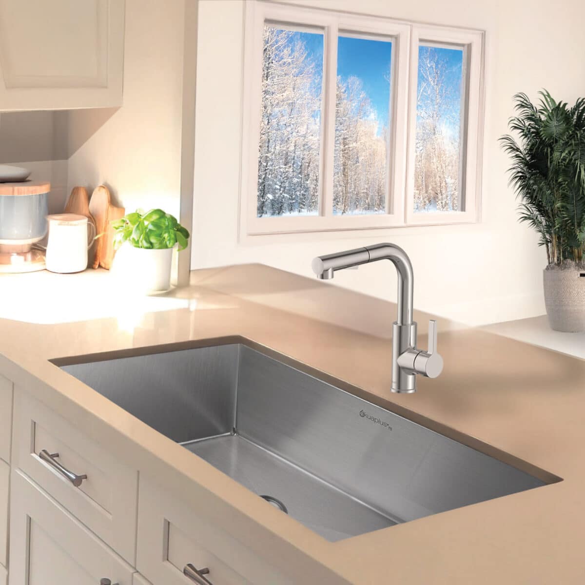 Évier de cuisine fait d'acier inoxydable 304 FIONA par akuaplus® 32 x 18 x 9 po
