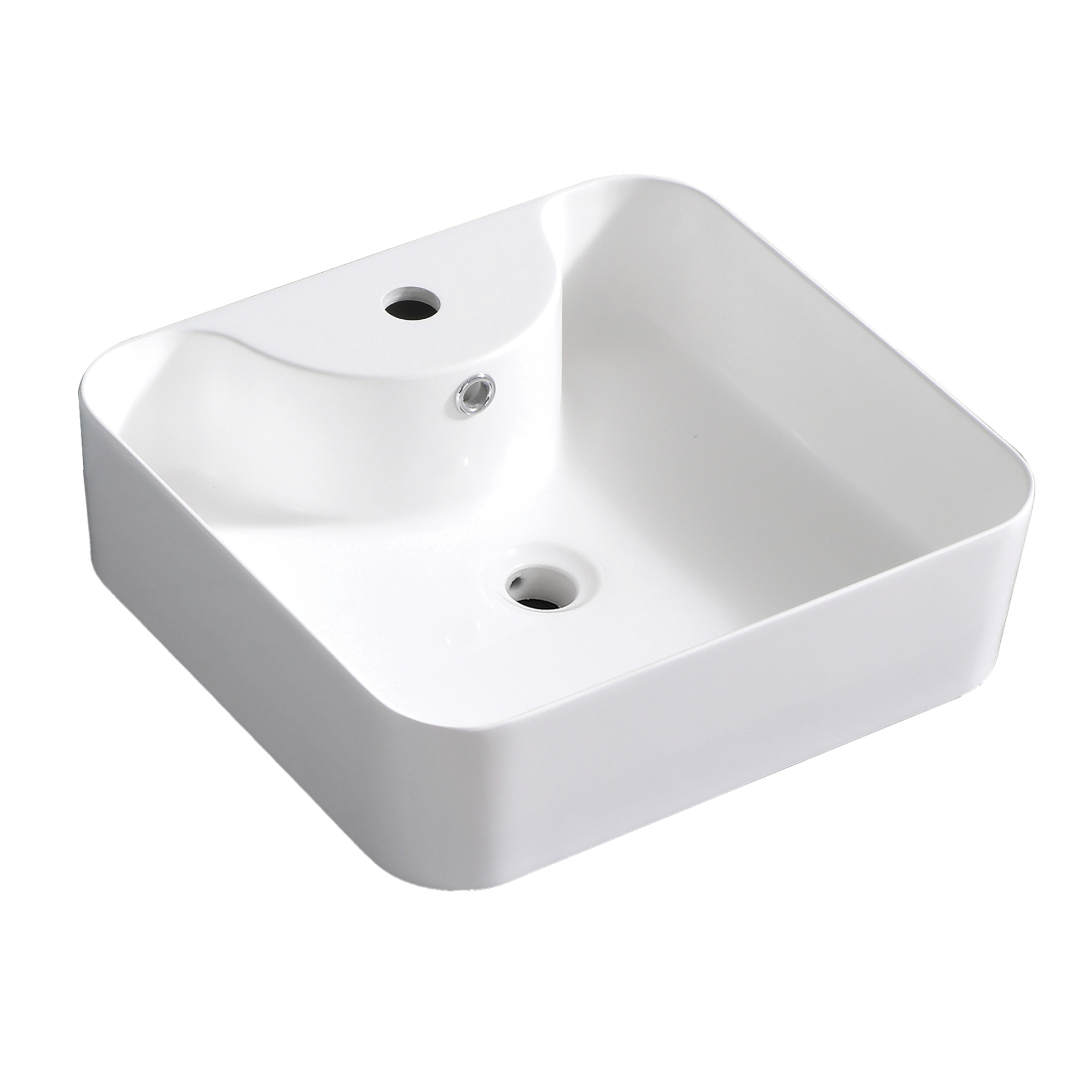 Lavabo vasque de comptoir akuaplus® en pierre synthétique ZIRA – Monotrou avec trop-plein