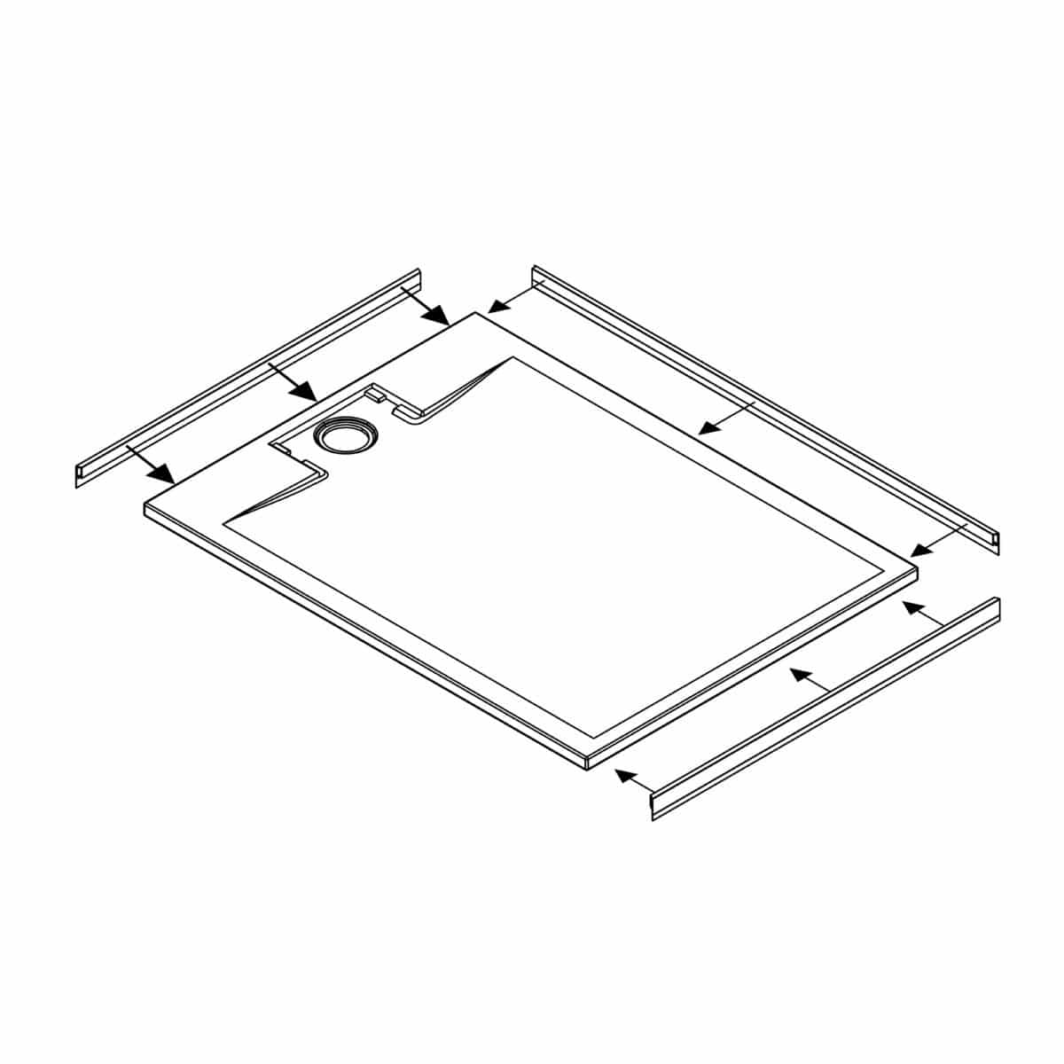 Installation de bride de carrelage sur mesure pour bases de douche LISS