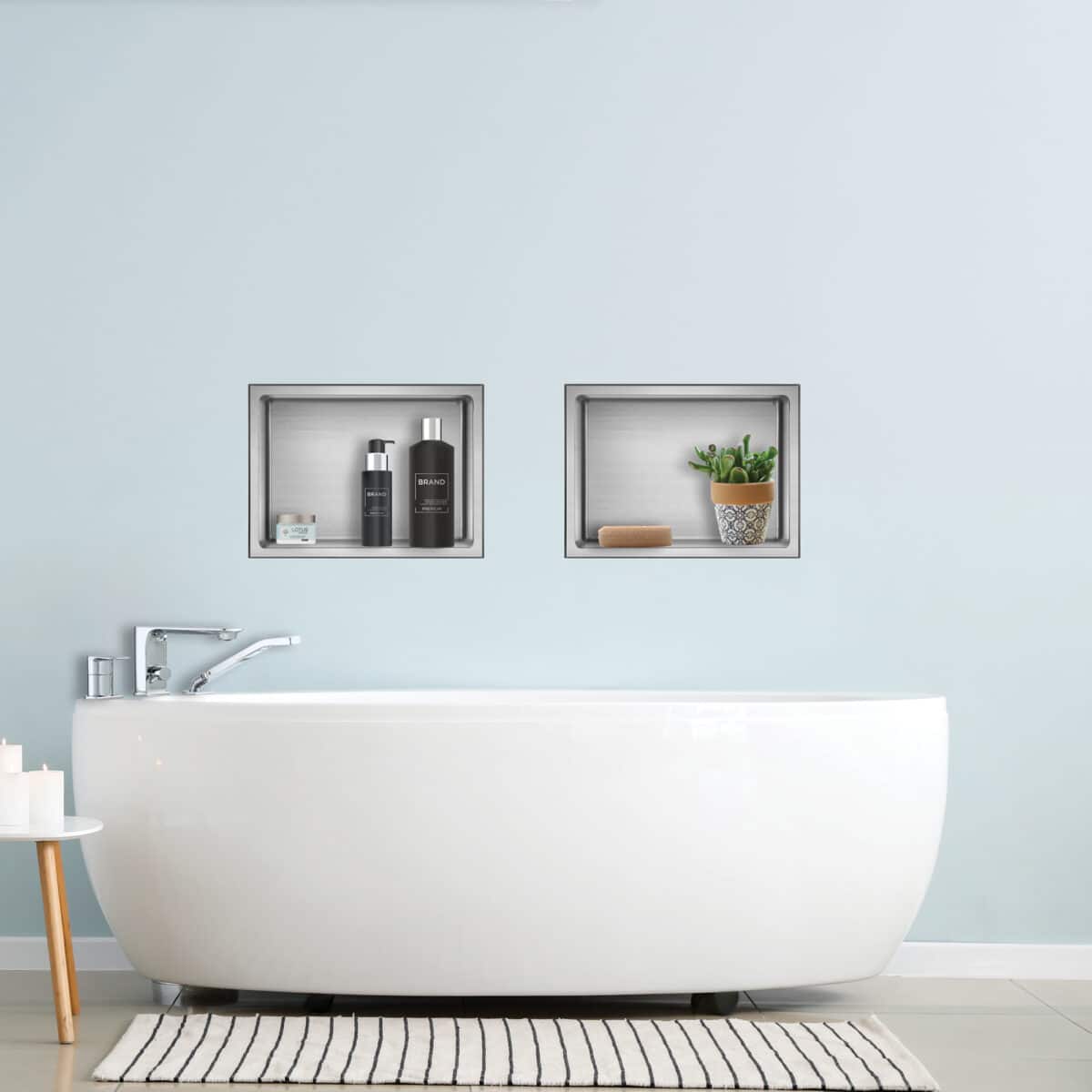 Niche de douche encastrée LAYLA fait d'acier inoxydable 304 par akuaplus®