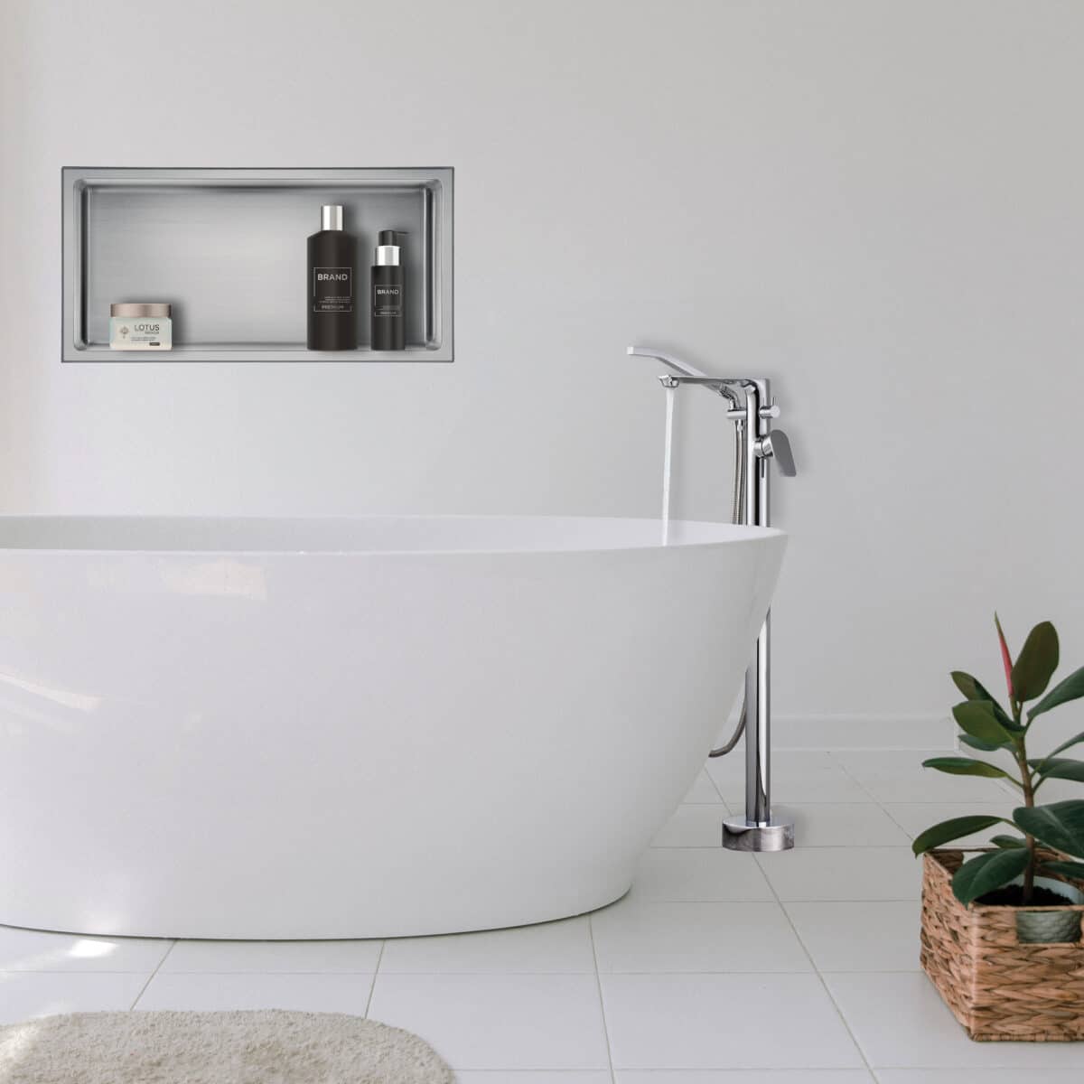 Niche de douche encastrée LAYLA fait d'acier inoxydable 304 par akuaplus®