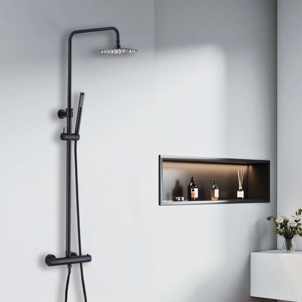 Niche de douche encastrée LAYLA fait d'acier inoxydable 304 par akuaplus®