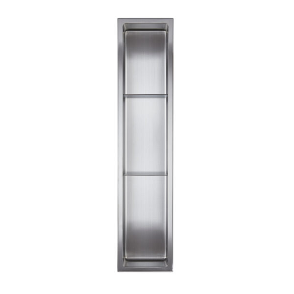 LAYLA Flush-Mount Shower Niche with 3 Shelves made of 304 Stainless Steel by akuaplus®