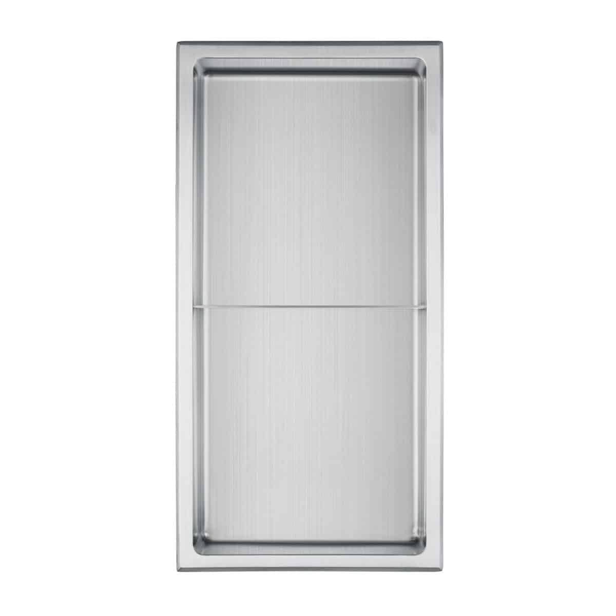 Niche de douche encastrée LAYLA à 2 tablettes fait d'acier inoxydable 304 par akuaplus®