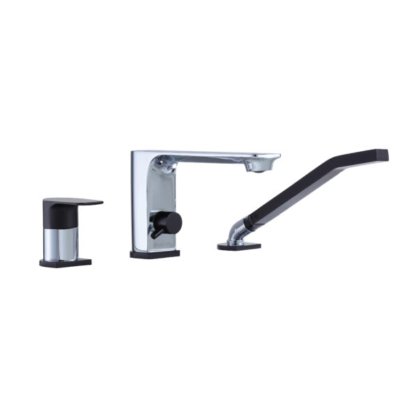 ELENA 3-hole bathtub faucet with Hand Shower by AKUALUX®