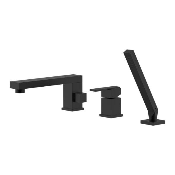 3-hole bathtub faucet with hand shower