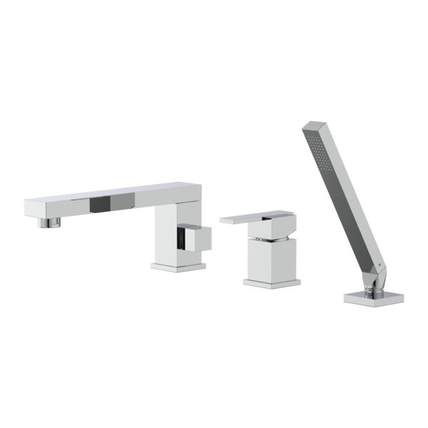 3-hole bathtub faucet with hand shower