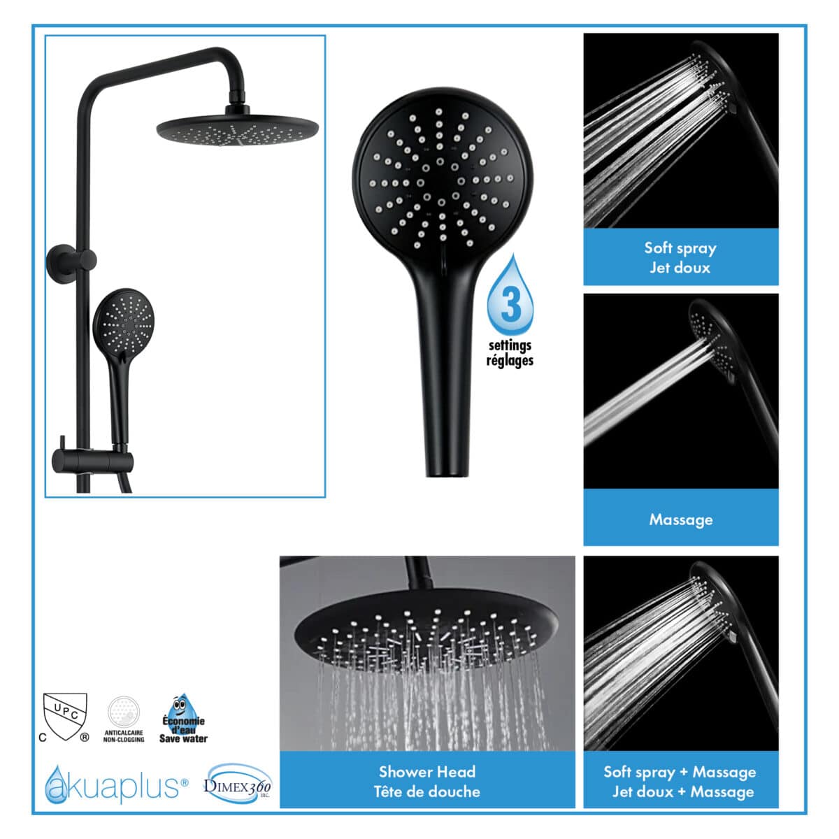 Ensemble bain-douche à pression équilibrée akuaplus®