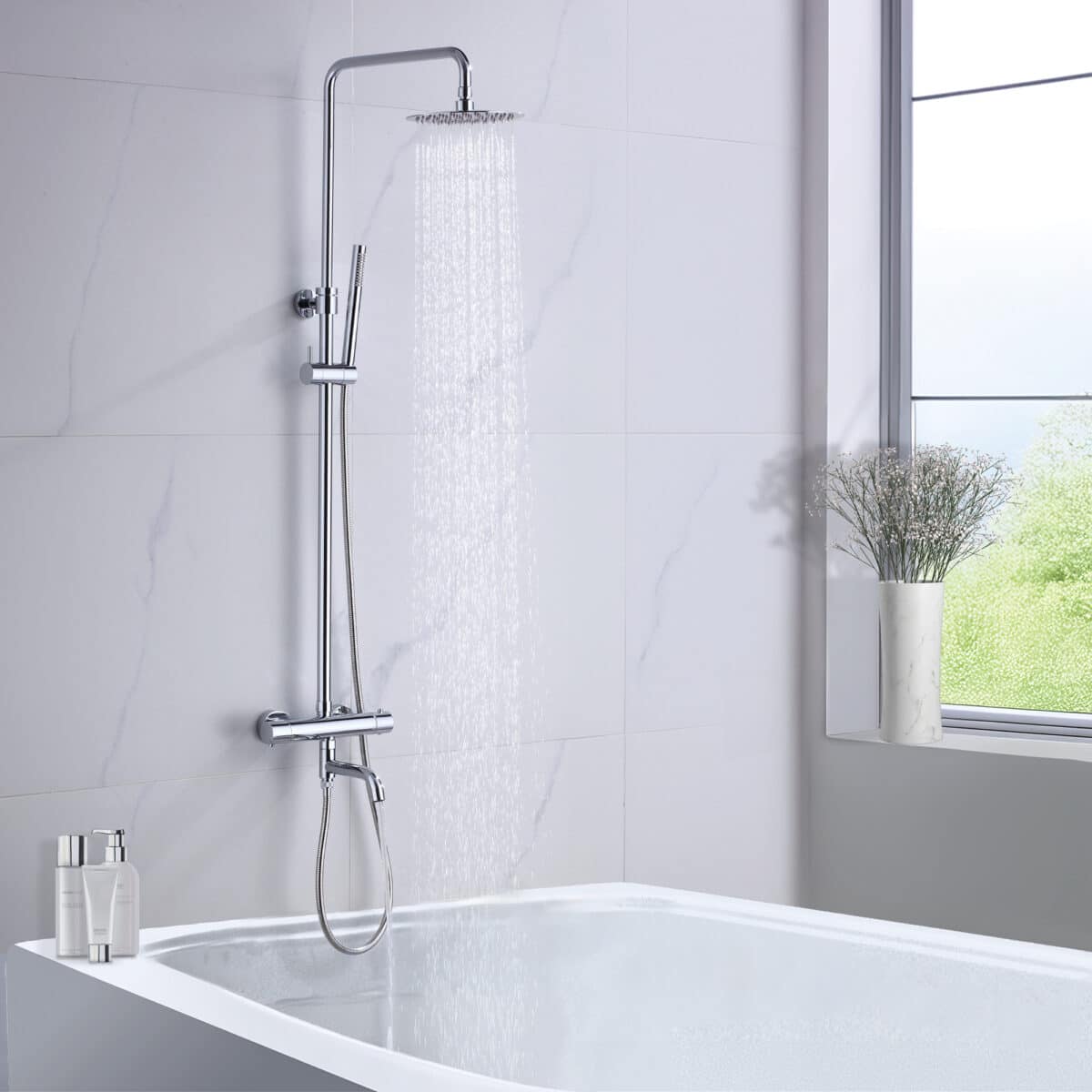 Colonne de douche thermostatique ronde à 4 voies ELITE akuaplus®