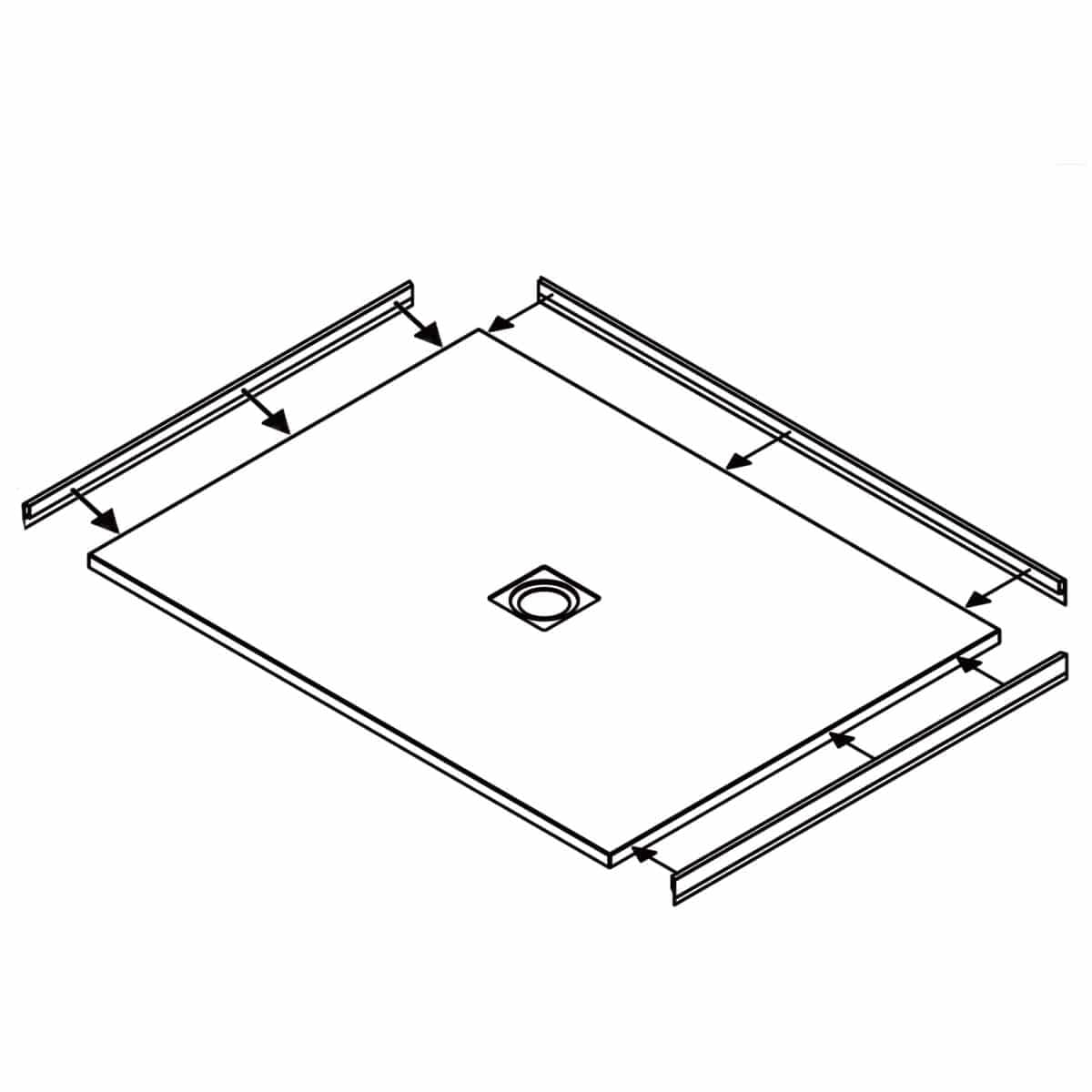 Installation de bride de carrelage sur mesure pour bases de douche SLATE