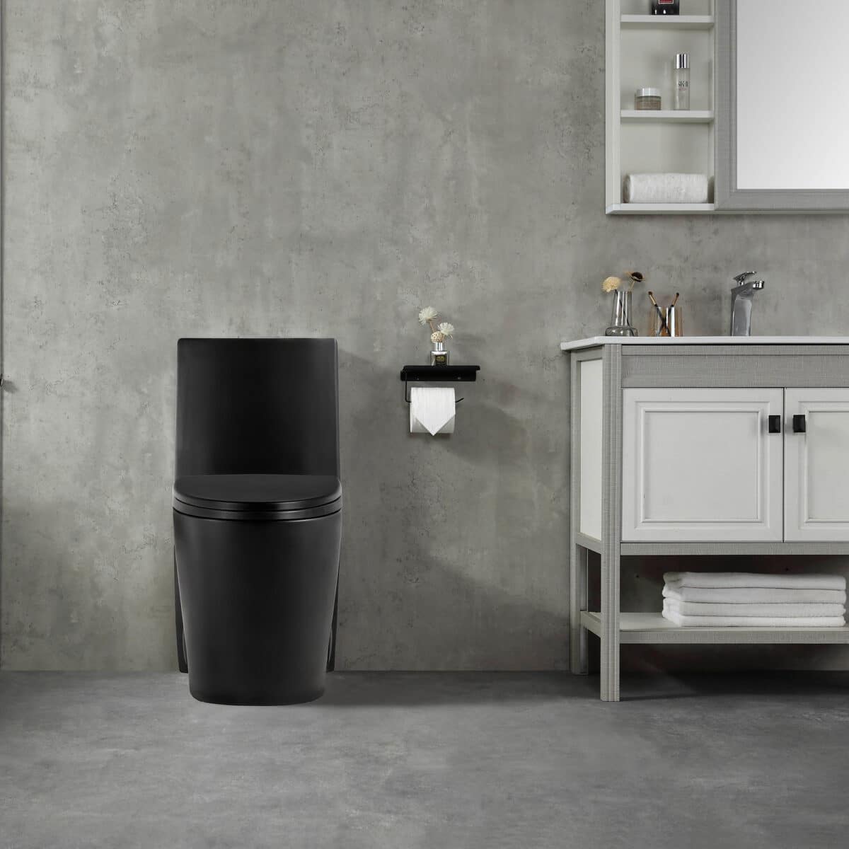 Toilette monobloc à double chasse d’eau