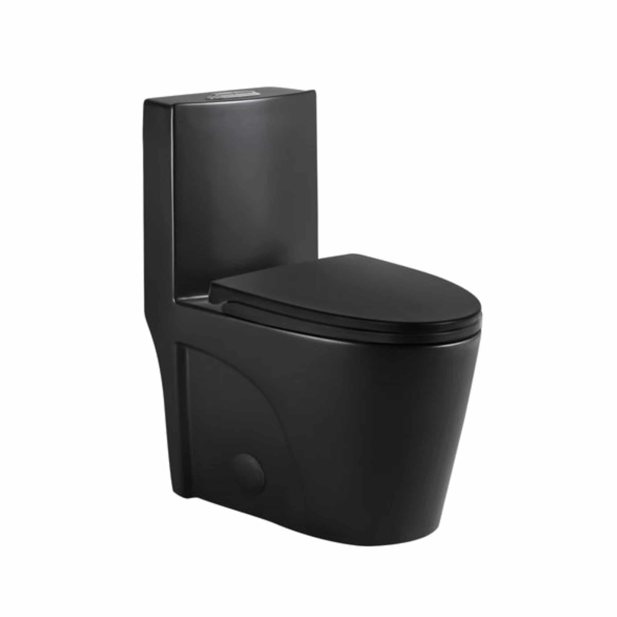 One-piece dual flush toilet