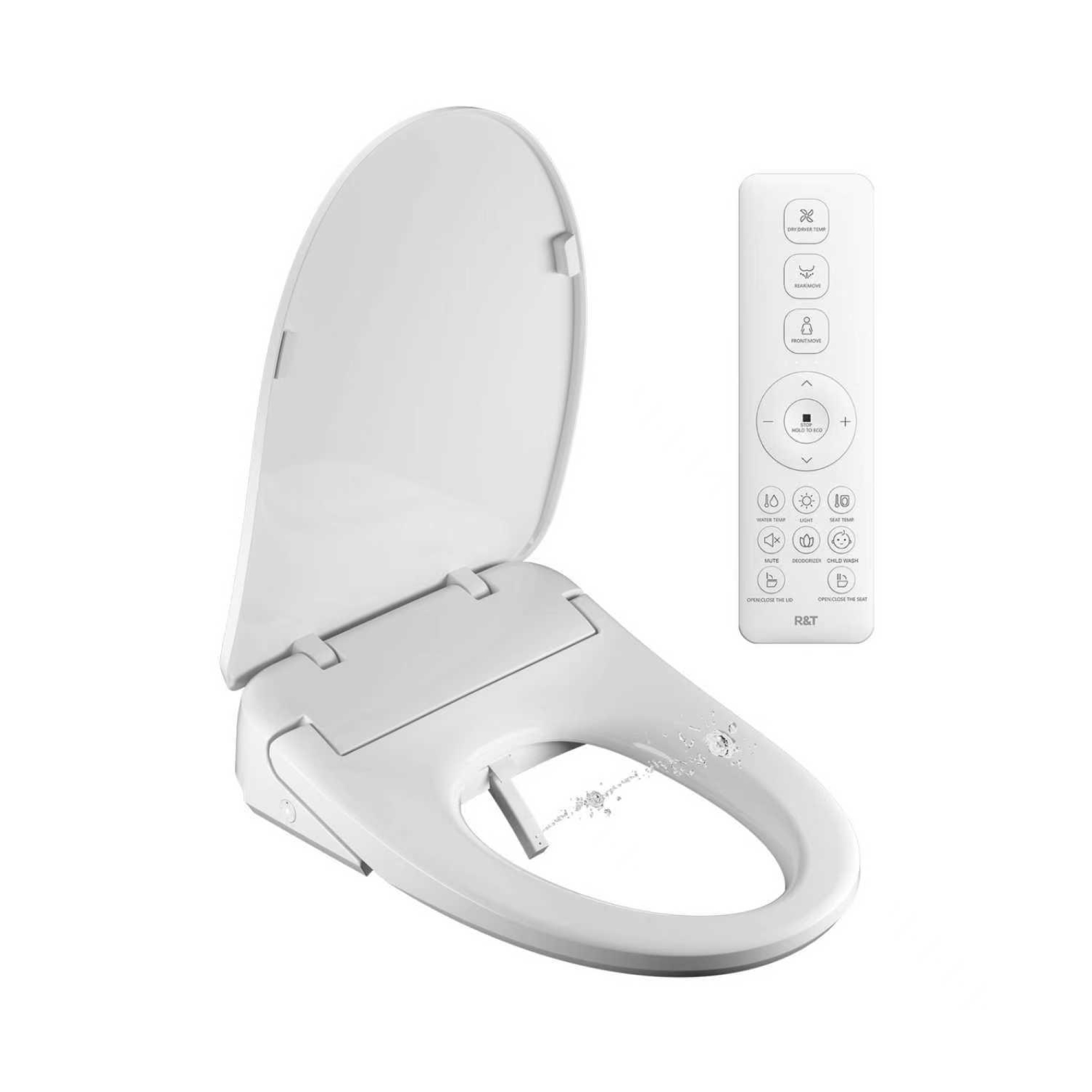 Smart toilet seat with automatic opening and bidet