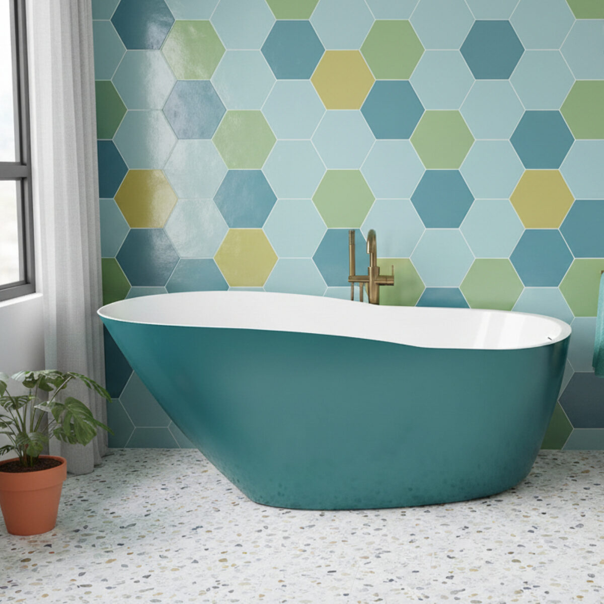 FRANK 66" freestanding bathtub with choice of exterior color by Zitta