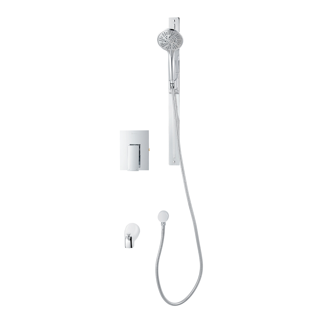 akuaplus® Ensemble bain-douche magnétique à pression équilibrée KIT0023TVBCP – Chrome