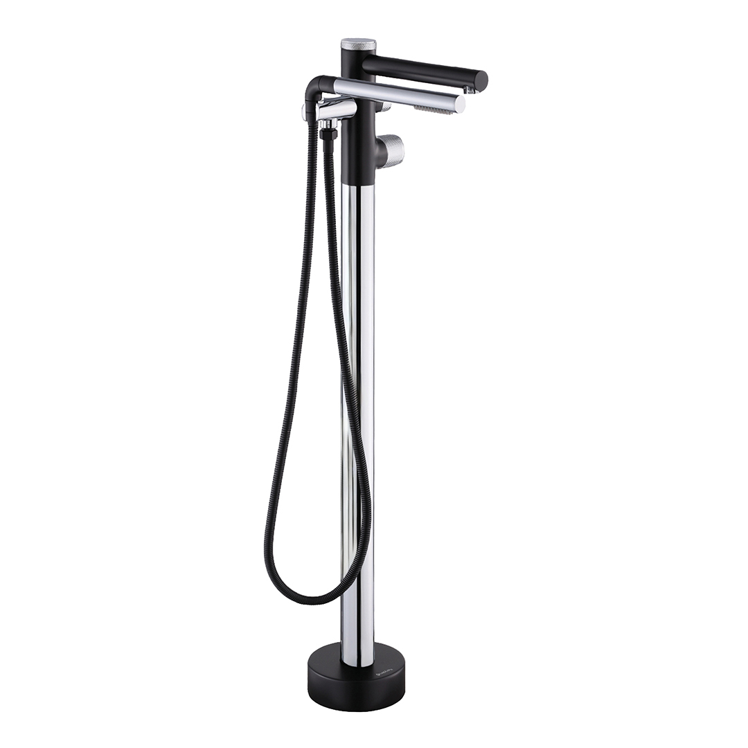 AKUALUX CLAUDIA Robinet de baignoire autoportant bicolore FLSD5126BLCP – Noir mat et Chrome