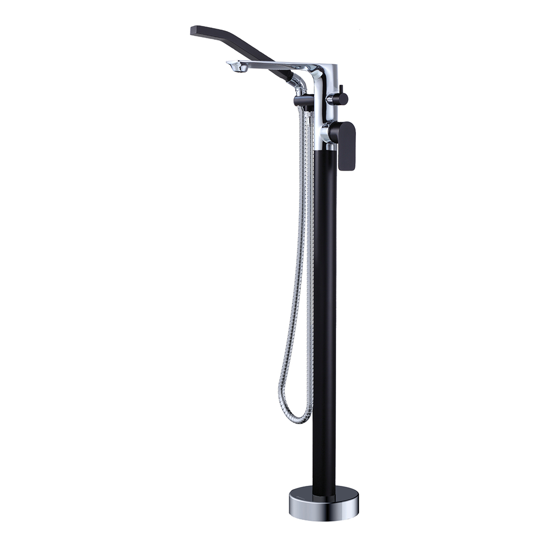 AKUALUX CLAUDIA Robinet de baignoire autoportant bicolore FLSD6126CPBL – chrome et noir mat